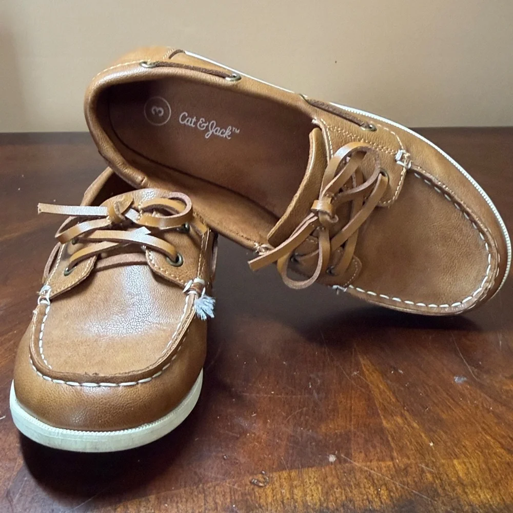 Cat &‎ Jack Tan Leather Boat Shoes